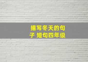 描写冬天的句子 短句四年级